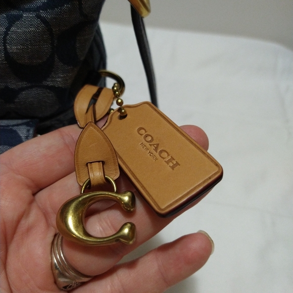 Sold**Coach New York Chambray Signature Cargo Bag - Picture 7 of 16